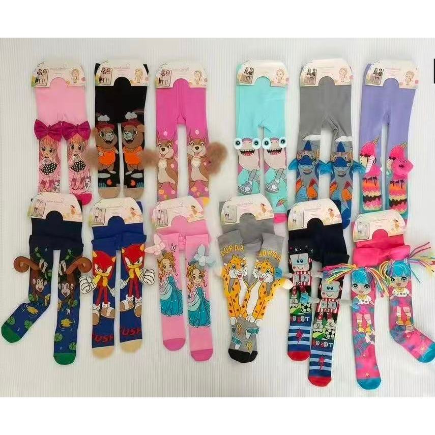 Meia-calça Infantil 3D com Personagens Fofos | 1 a 12 anos