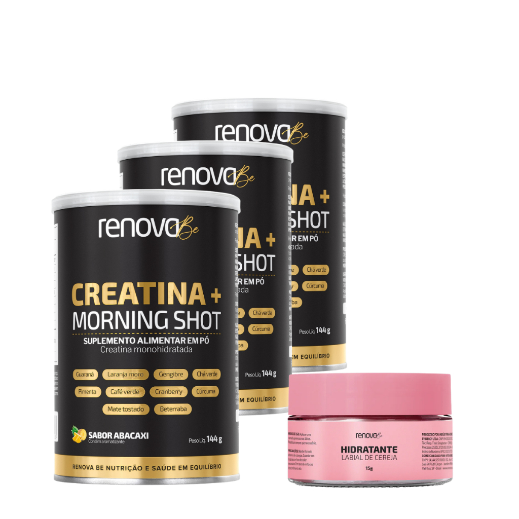 3 Potes Creatina + Morning Shot - Renova Be