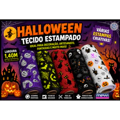 Toalha de Mesa TNT Halloween 1,40m Decoração Festa Terror Abóbora Bruxa Aranha Fantasia