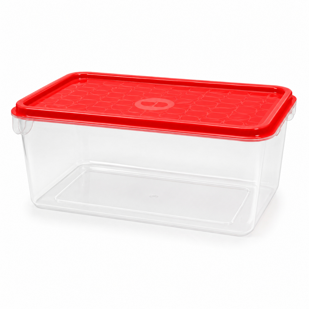 Caixa Organizadora Transparente 4,5L com Tampa Multiuso Para Casa Quarto Cozinha Lavanderia Escritório Resistente