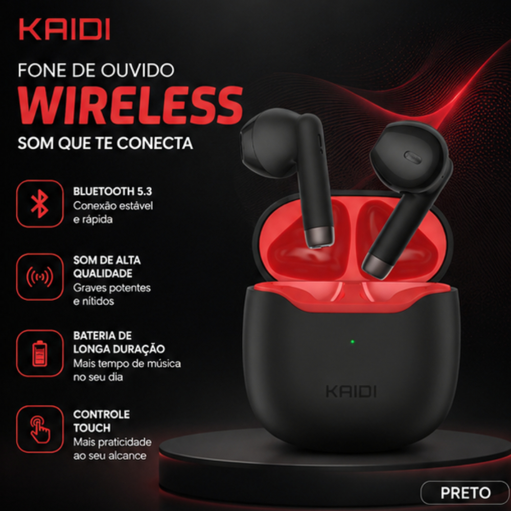 Fone De Ouvido Sem Fio Bluetooth  earphone TWS 5.1 Kaidi Kd-771 Original