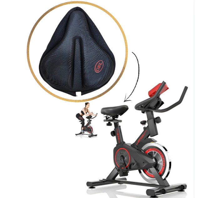 Capa De Selim Gel Banco Anatômica Larga Bicicleta Ergométrica Academia Preto Larga
