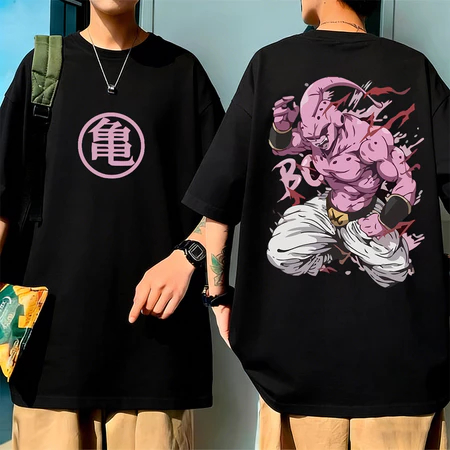 Camiseta Oversized Anime Dragon Ball Buu Estampada 100% Algodão Academia Treino