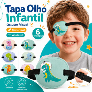 Tapa Olho Preguiçoso Oclusor Estrabismo Ambliopia Tampão Confortável Tratamento Visual