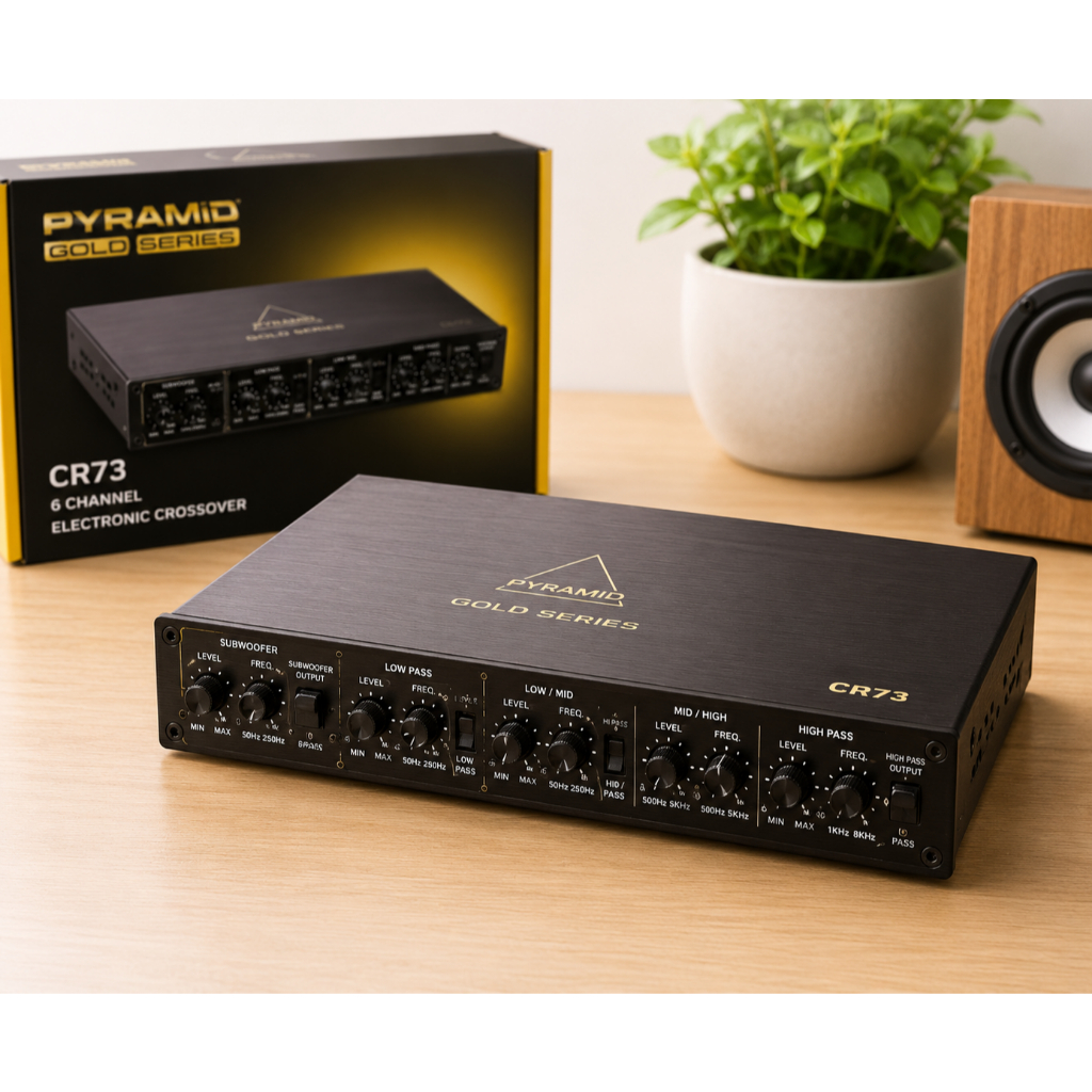 Crossover Pyramid Gold Series CR73 6 Canais Eletrônico Divisor de Frequência Automotivo