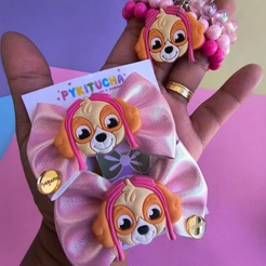Parzinho de Laços de cabelo pulseiras Skye - Patrulha Canina