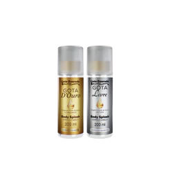 Dupla Body Splash Feminino Gota Dourada 200ml - D'Ouro e Livre