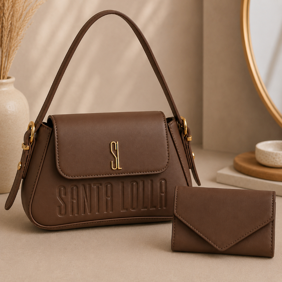 Bolsa Feminina Pequena Elegante Com Carteira Kit Completo Luxo