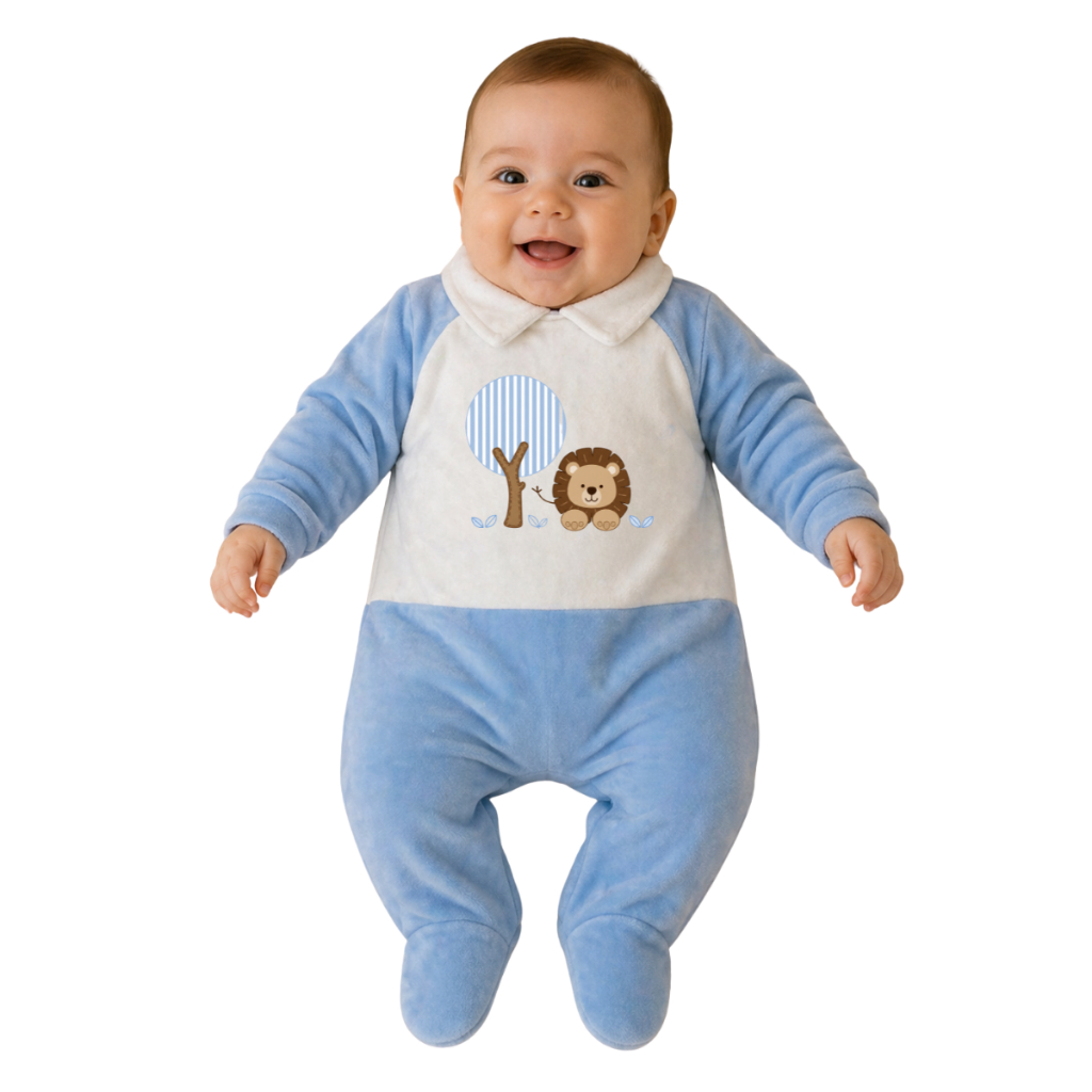 Roupa Para Bebê Macacão Infantil Saída Maternidade Menino Plush Inverno Algodão — imagem 2 de 2