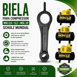 Biela Para Compressor Msi 2,6 5,2 Ou Msl 10 Schulz Mundial