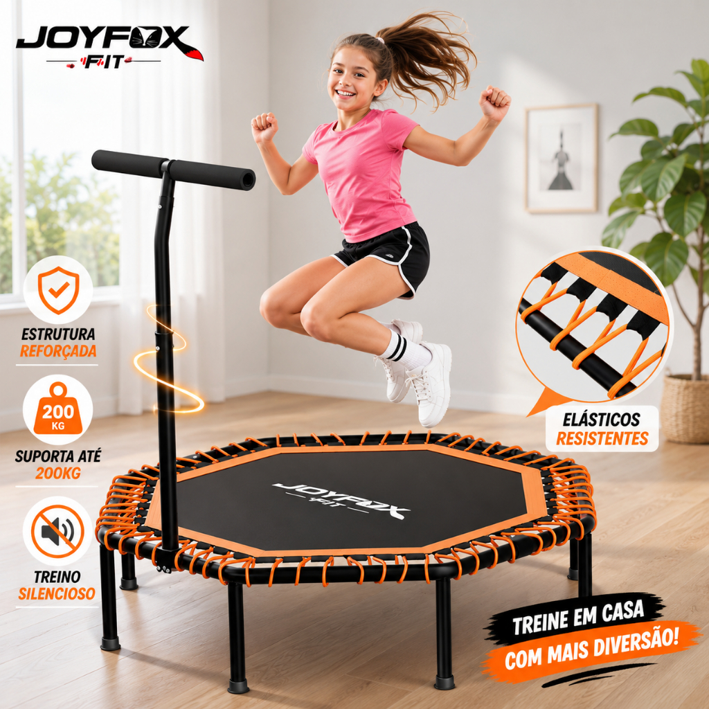 Cama Elástica Infantil JOYFOX 1,05m com Barra T Ajustável Pula Pula até 200kg