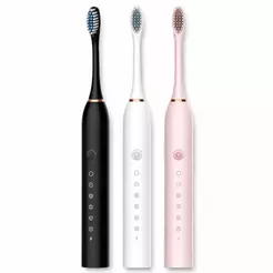 Escova de Dentes Elétrica Recarregável Portátil Inteligente IPX7 | Ultrassônica com Cabeças Substituíveis Prova dágua