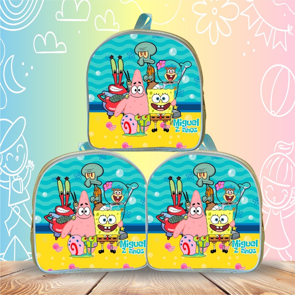14 Lembrancinhas mochilinhas personalizada em variados temas, para brindes, mimos e aniversários