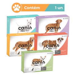 Antipulgas Canis Fullspot Cães 1 Pipeta 1 a 60kg 0,4ml a 6ml Labyes Variados
