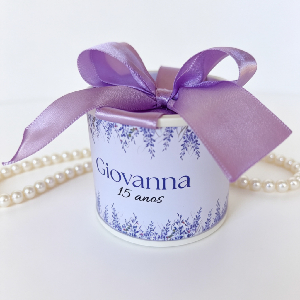 Tubolatas Personalizadas 5x6 15 ANOS LAVANDA/ Lembrancinha Festa Infantil/ maternidade/ casamento/ batizado