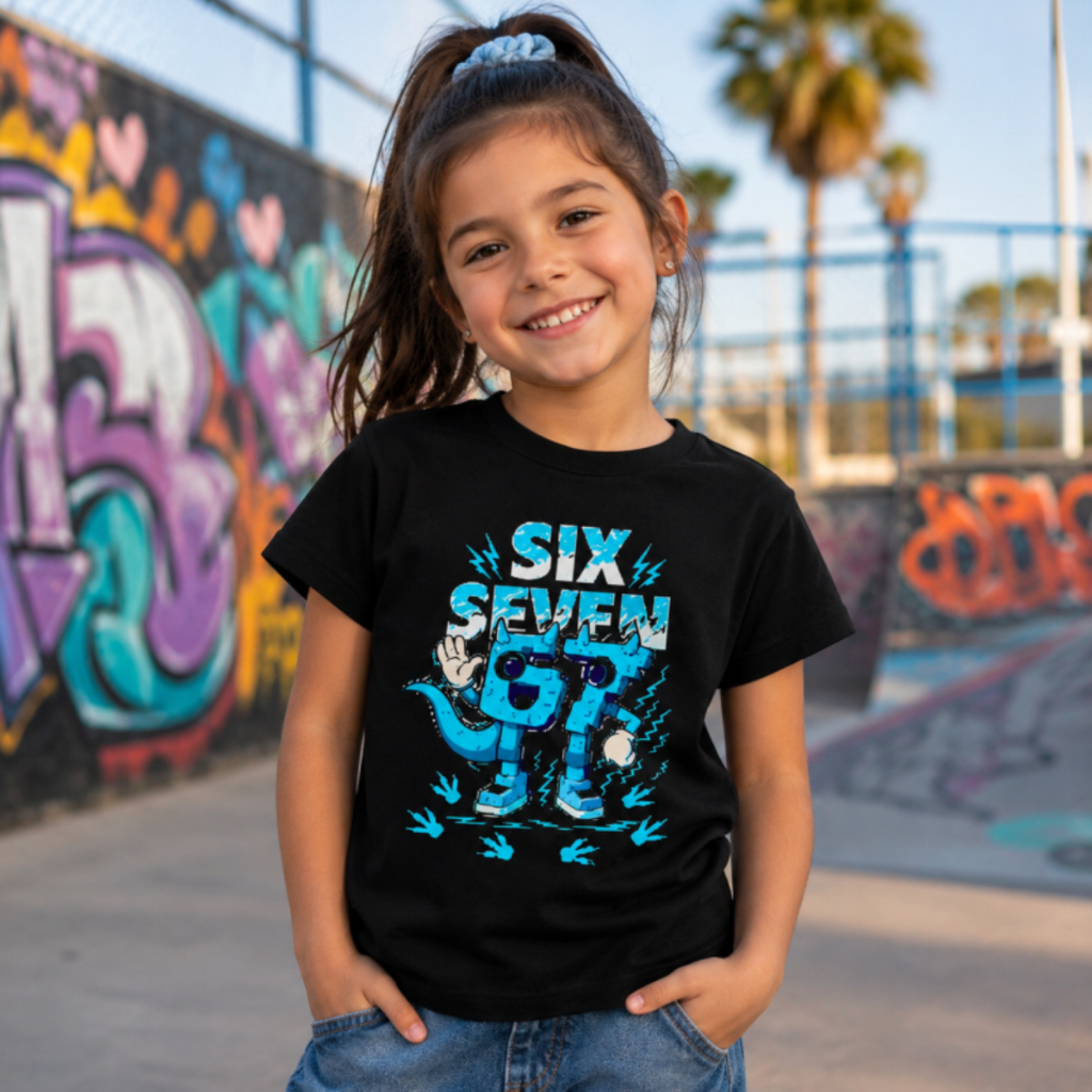 Camiseta 67 six seven ESTAMPADA Crianças Streetwear Masculina Feminina 100% algodao Envio Imediato TENDENCIA MEME