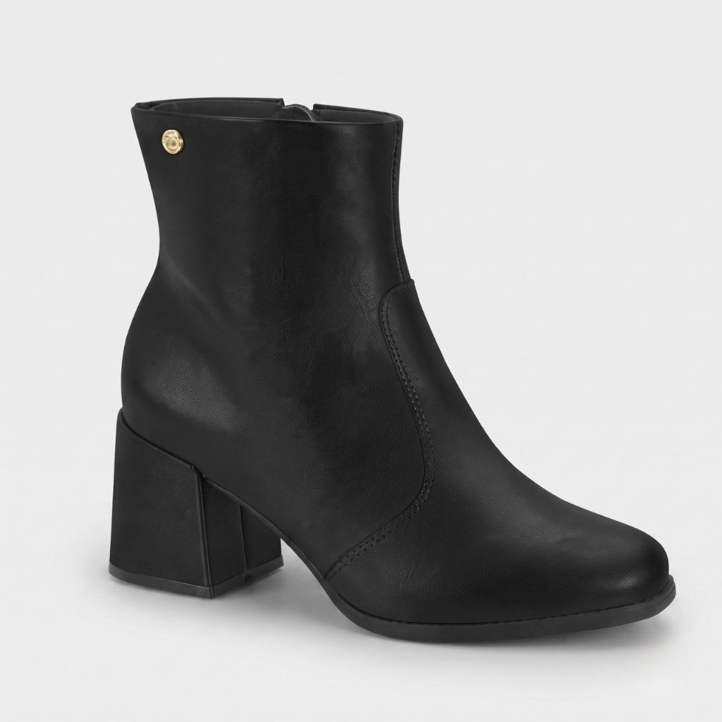 Bota Feminina Moleca Cano Curto Salto Bloco Baixo Conforto Original