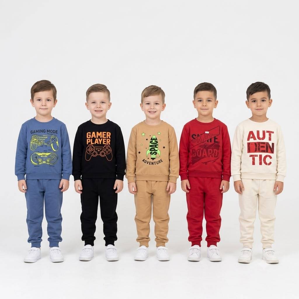 Kit 4 Peças De Roupas Inverno Conjunto Moletom Menino Infantil Masculino Frio Tamanho 1 2 3 4 6 8
