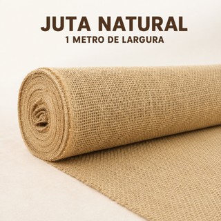 Tecido Tela de Juta 100% Natural 1m Largura 1, 2, 3, 4 e 5 Metros Artesanato Decoração Rústica Festa Junina Casamento
