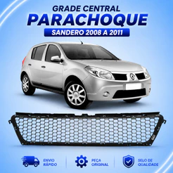 Grade Central Parachoque Sandero 2008 2009 2010 2011