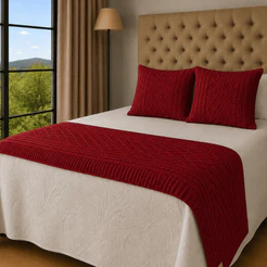 Kit Manta Tricot Californian Style Luxo 3D | Sofá ou Cama + 2 Capas de Almofadas - RS Wear