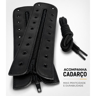 Zipeira Para Coturno Militar Em Couro Com Zíper Lateral 9 Furos Par