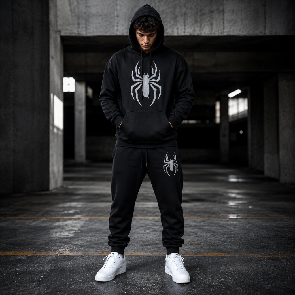 Conjunto Moletom Aranha Spider Homem Aranha Moletom Flanelado Qualidade Premim  Blusa de Frio com Capuz e Calça  Moletom