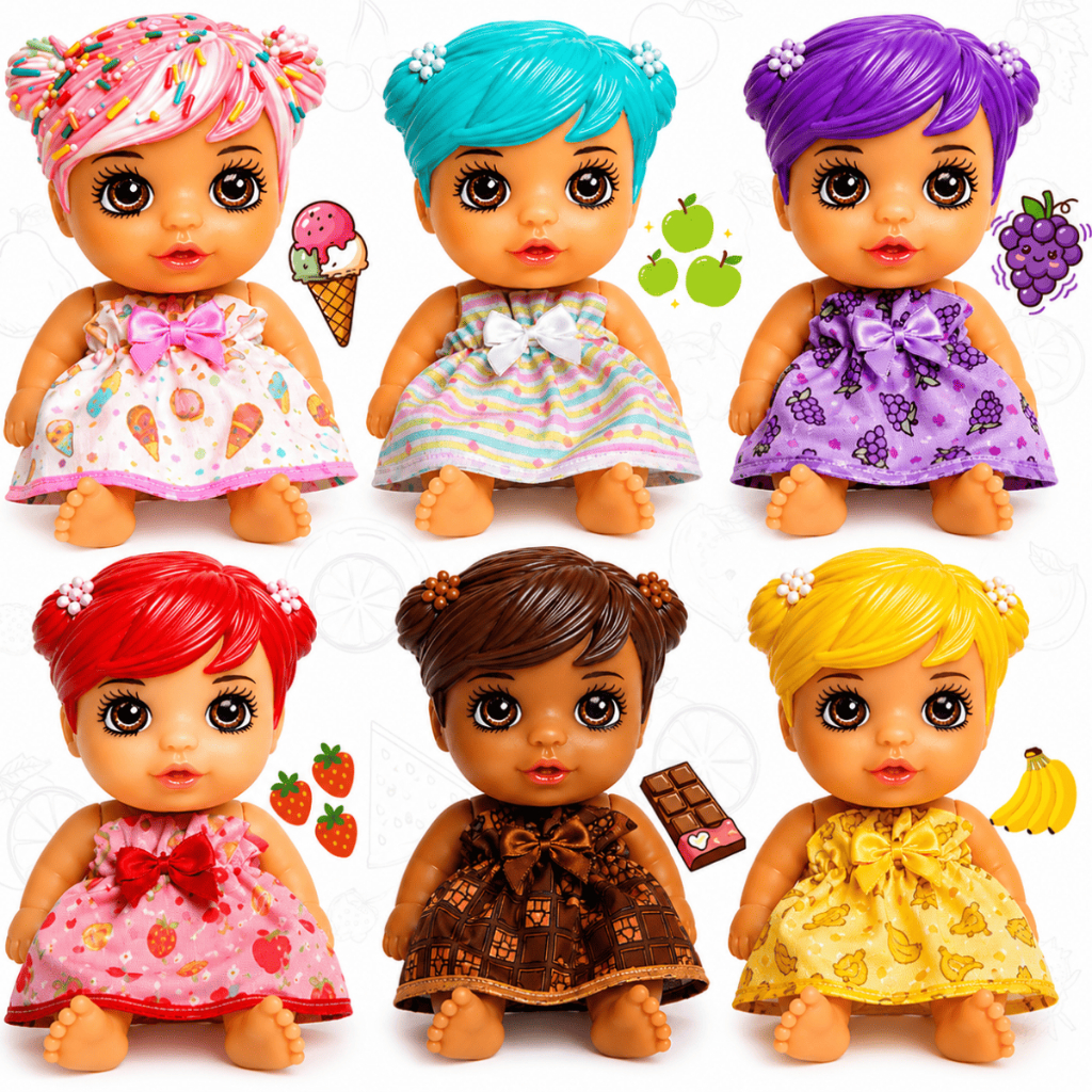 Bonecas Coleção Frutinhas Com Cheirinho De Frutas Brinquedo Bebe Infantil Presente Menina