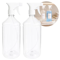 Kit 05 Frascos Pet Borrifador Spray 1000ml Cilíndrico Gatilho Pulverizador