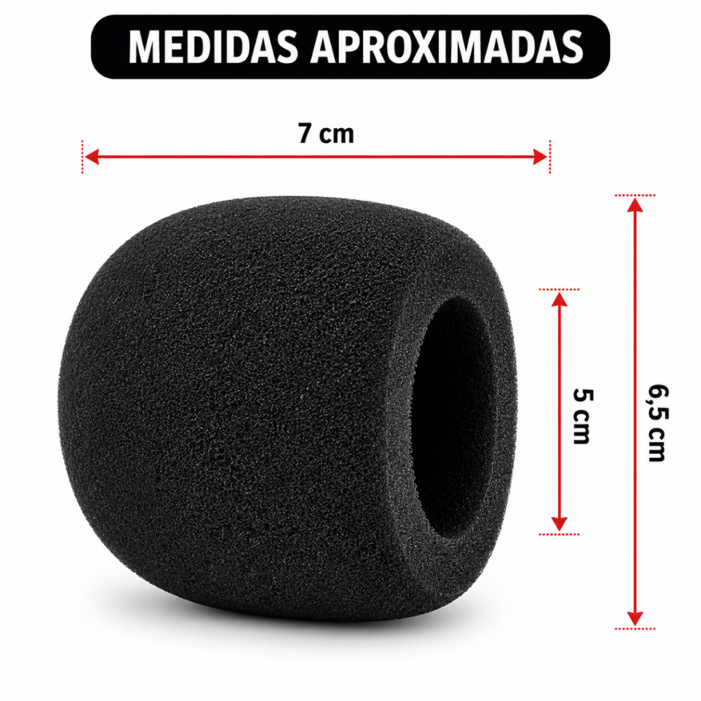 Kit 5 Espumas Protetora para Microfone Preta e Colorida Antivento Filtro Anti-Puff SM58 Leson Sennheiser Shure Similares — imagem 2 de 2
