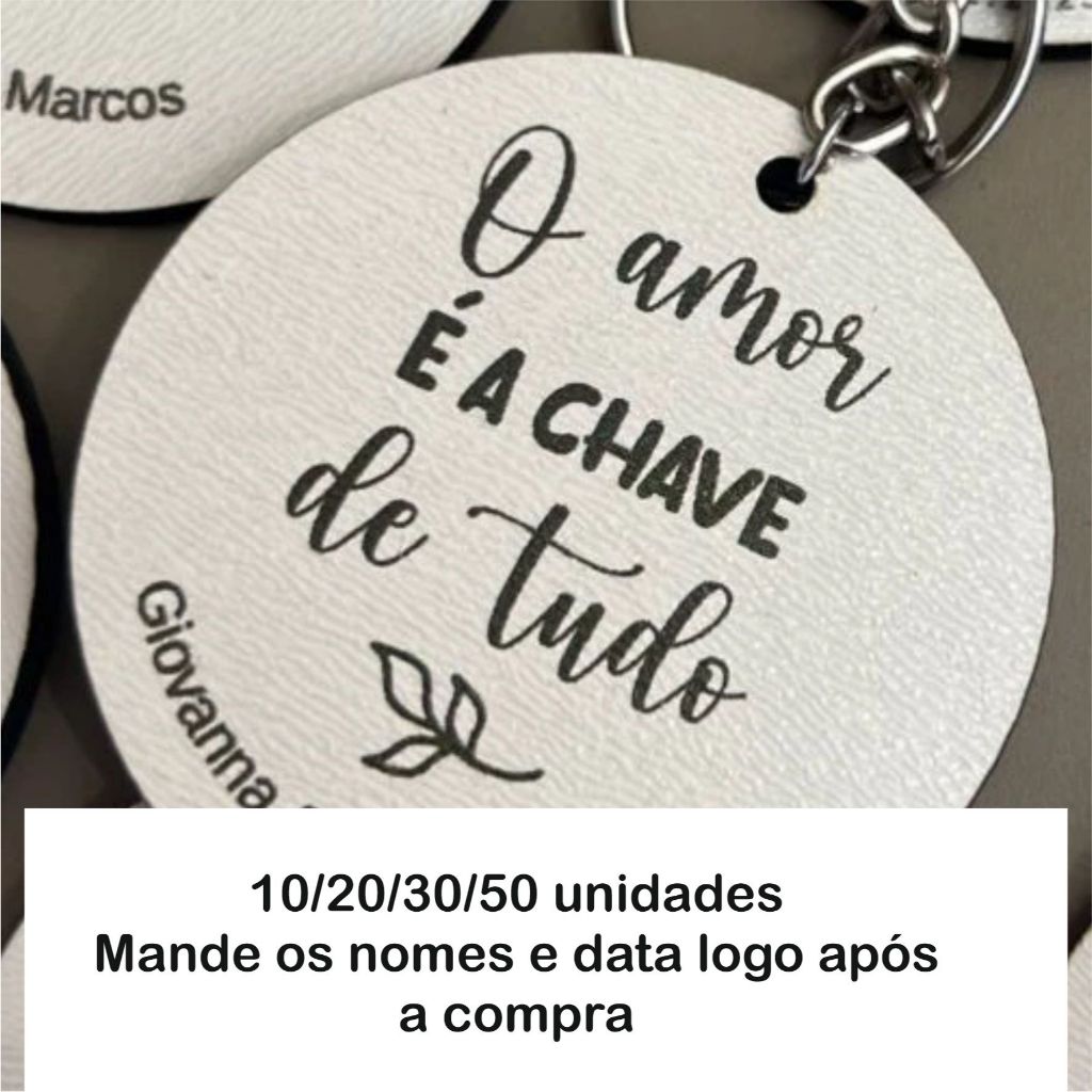 Chaveiro Lembrancinha de Casamento Personalizada Simples Kit Para Noivado Em MDF Resistente