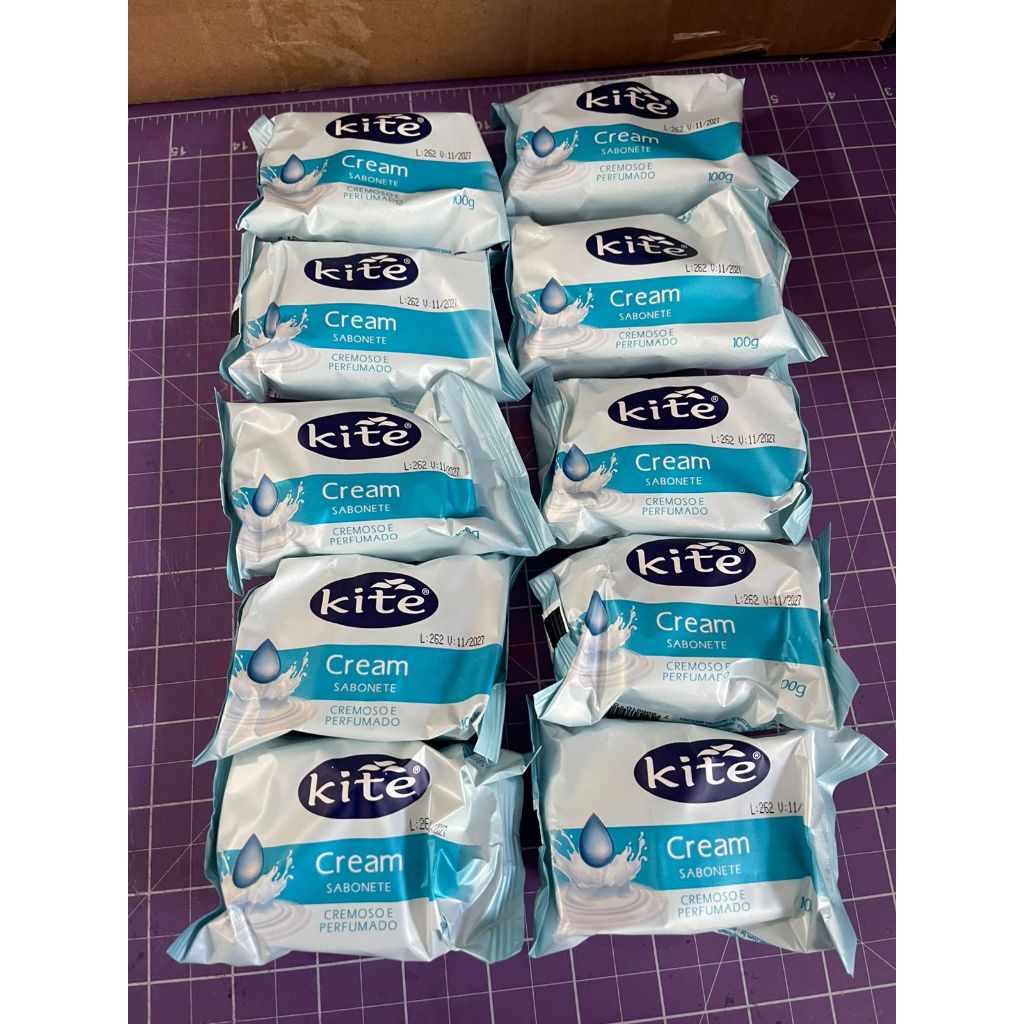 Detalhes do KIT 10 SABONETE KITE CREAM 100g