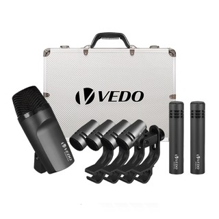 Vedo Kit Microfone 7 Pecas Dinâmicos Com Fio Para Bateria