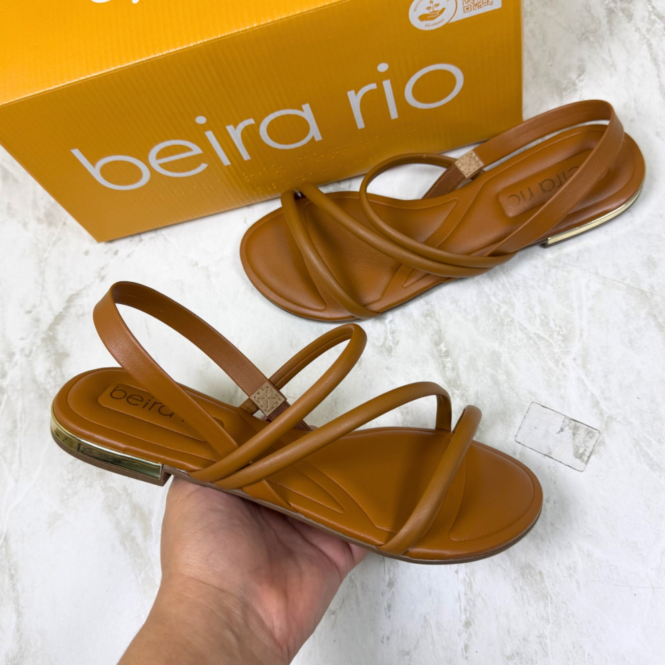 Sandália Rasteirinha Feminina Beira Rio Tiras Finas Confortável Moda Verão Casua
