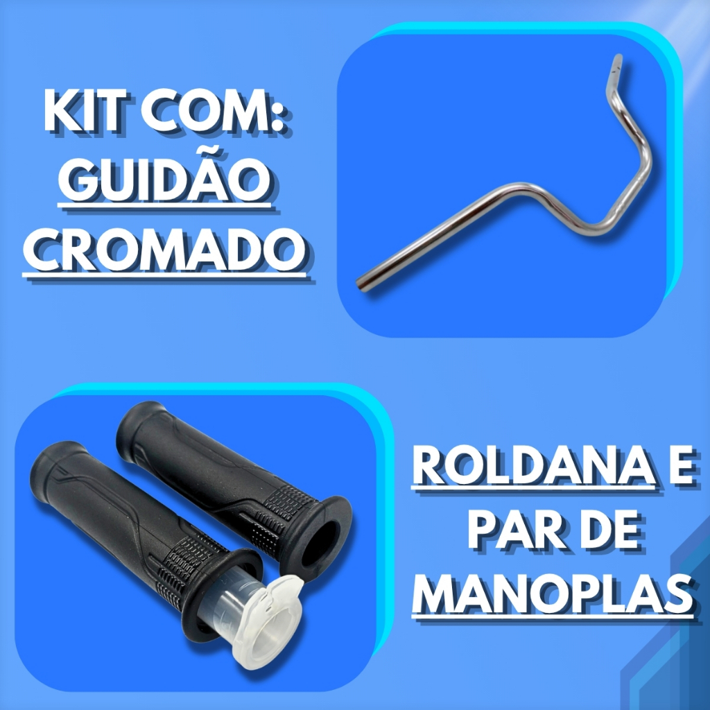 Kit Completo Guidão Honda Cg Cargo + Punho De Partida Cb 500 + Peso Pcx + Manopla Com Roldana Cg Titan Fan Cargo 160 · foto 2