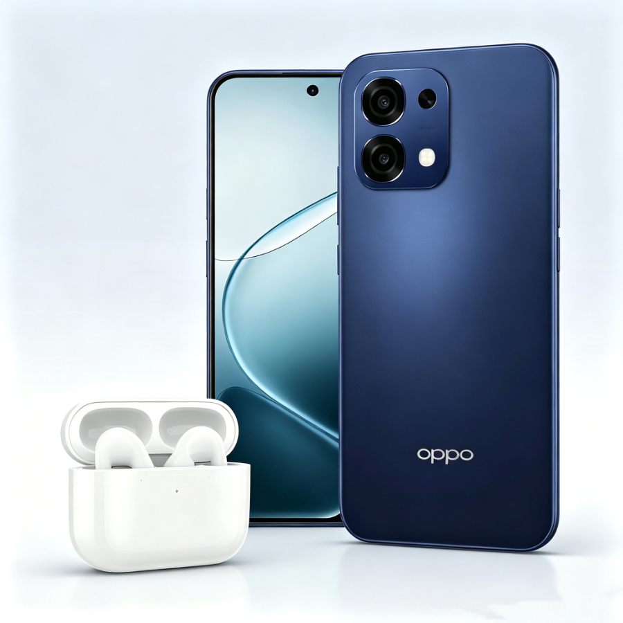 Smartphone Oppo A6 Pro 5G 256GB 16GB Ram (8+8GB Virtual) Bat 7Ah Câmera AI 50MP NFC IP69 Azul Espacial + Brinde Fone