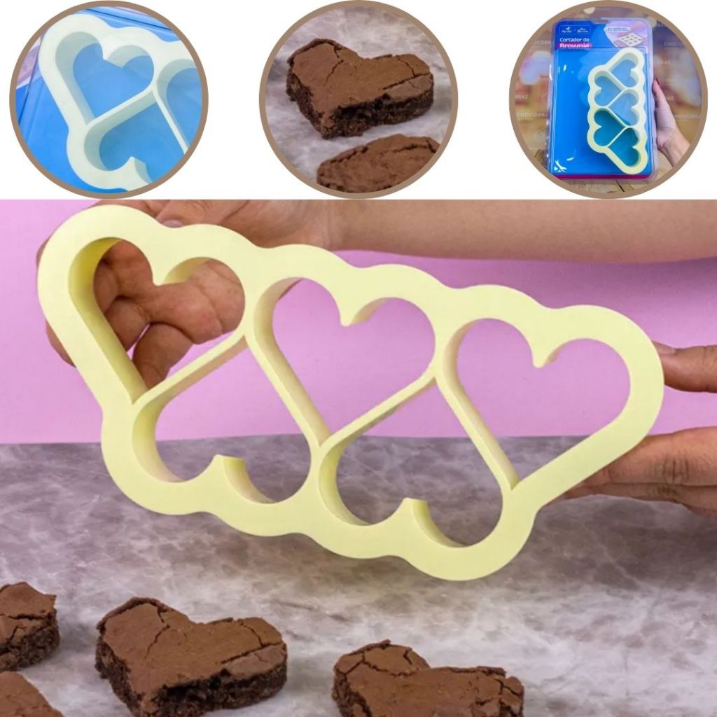 CORTADOR DE BROWNIE CORAÇÃO 6X6 BLUE STAR OFF (CHOCO)