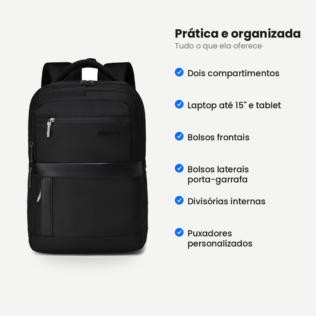 Mochila Executiva Seanite Notebook Laptop 15 Escola Trabalho — imagem 2 de 2