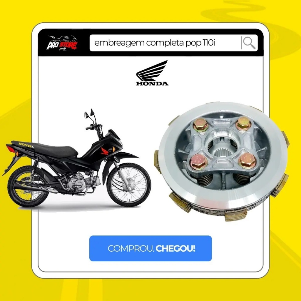 Kit Embreagem Honda Pop 110i Fabricadas de 2016 Em Diante. — imagem 2 de 2
