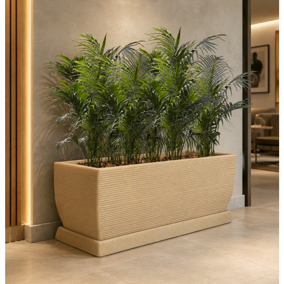 Vaso de Planta Jardineira 100x40 + Prato Floreira Retangular Grande Decorativa de Polietileno