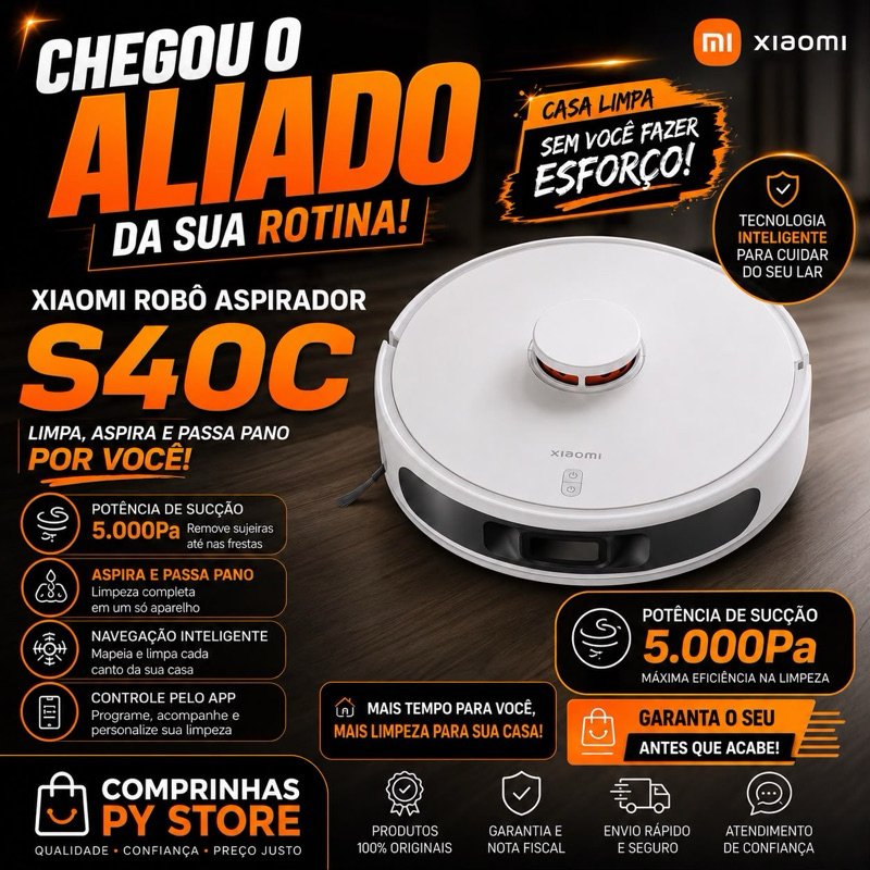 Robô aspirador Xiaomi S40c 5000Pa