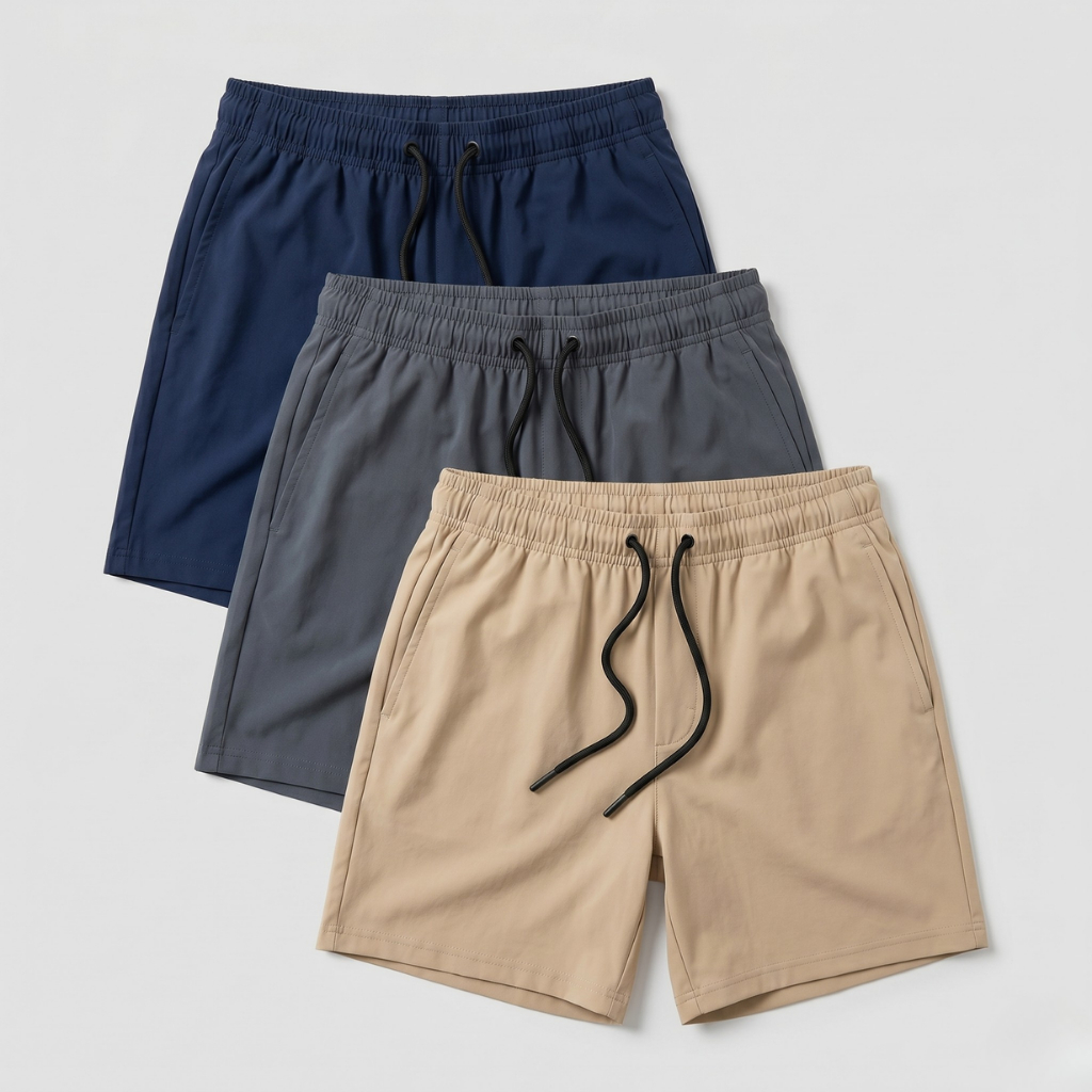 Kit 3 Shorts  Com Elastano  Masculino Praia Bermuda Mauricinho Confortável- ENVIO IMEDIATO