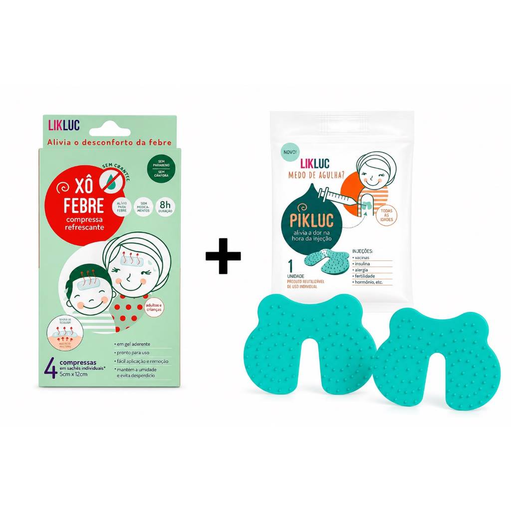 Kit Vacina com 1 Pikluc Alívio da Injeção + Xô Febre cx com 4 unidades - Likluc