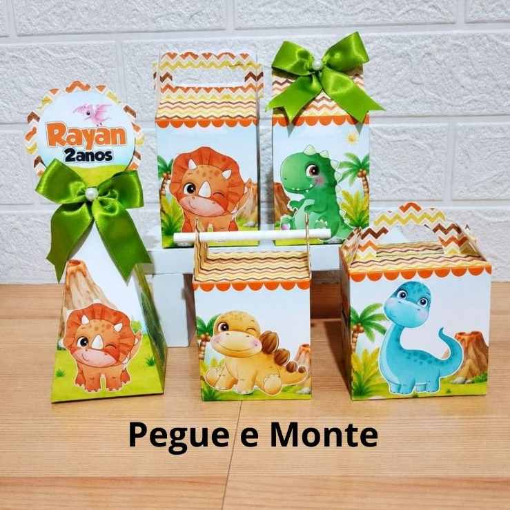 Kit desmontada Dinossauro Baby Personalizado com Nome | Lembrancinha Festa Infantil