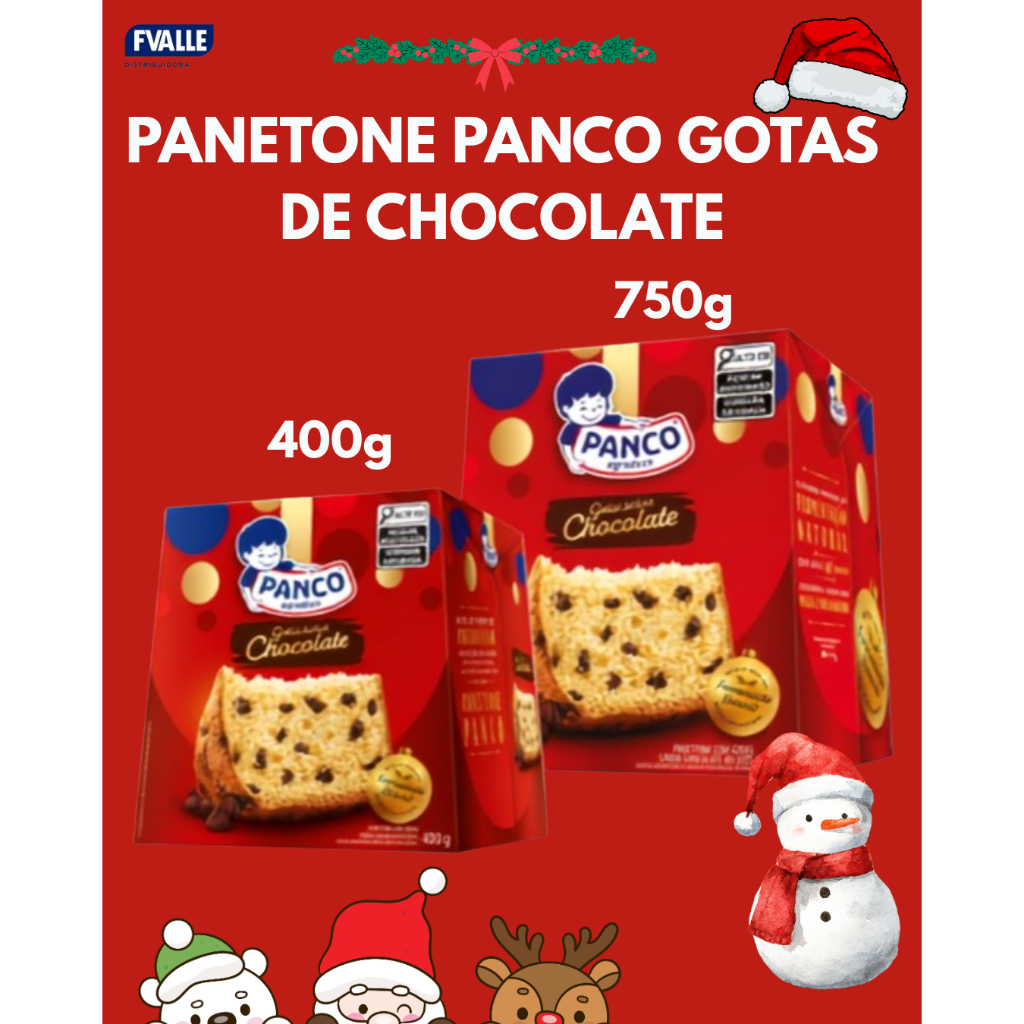 Caixa de panetone Panco com gotas de chocolate