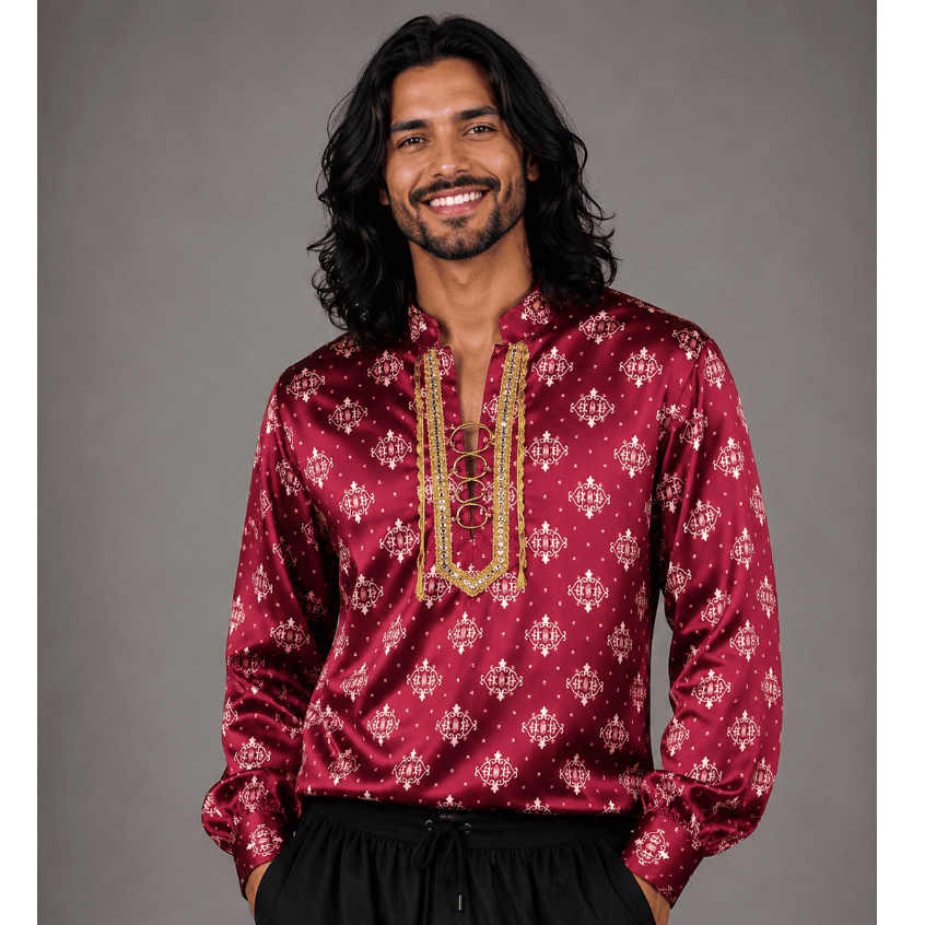 Camisa Masculina Estilo Caboclo Cigano Estampadas Umbanda Dança Cigana