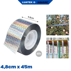 Fita Espanta Pássaros 4,8cm x 45m Holográfica Pombo Pardal-LUATEK
