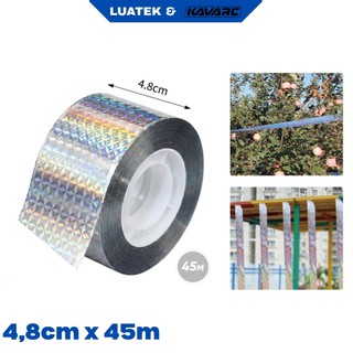 Fita Espanta Pássaros 4,8cm x 45m Holográfica Pombo Pardal-LUATEK