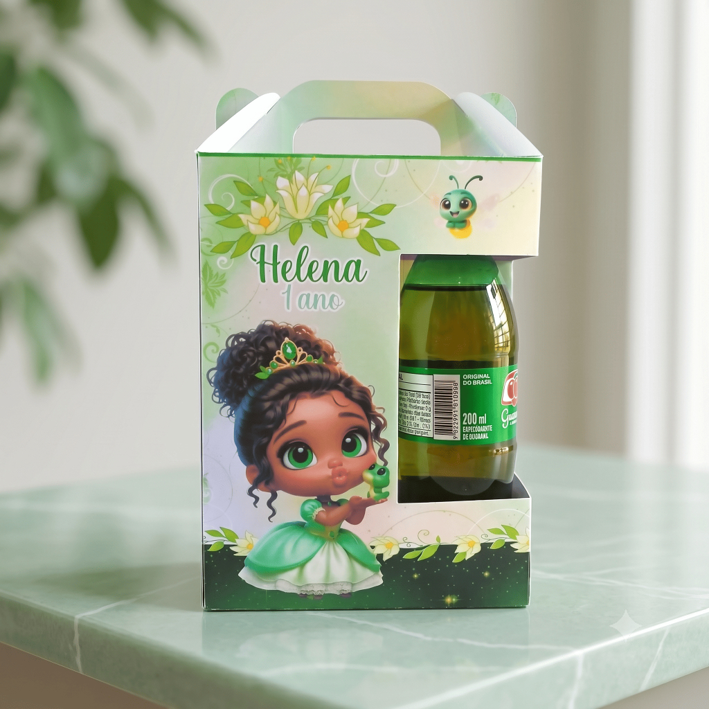 Maletinh Tiana Baby Personalizada (PEGUE E MONTE) - a Princesa e o Sapo - Lembrancinha de Aniversário