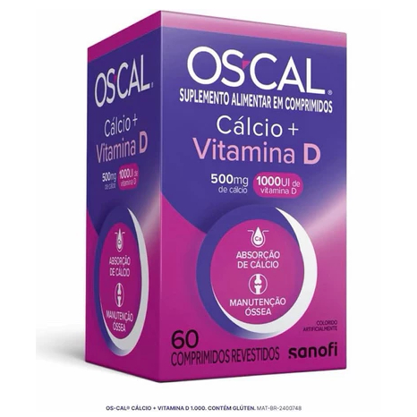 Suplemento Vitamínico Os-Cal D Cálcio 500mg + Vitamina D 1000UI 60 comprimidos